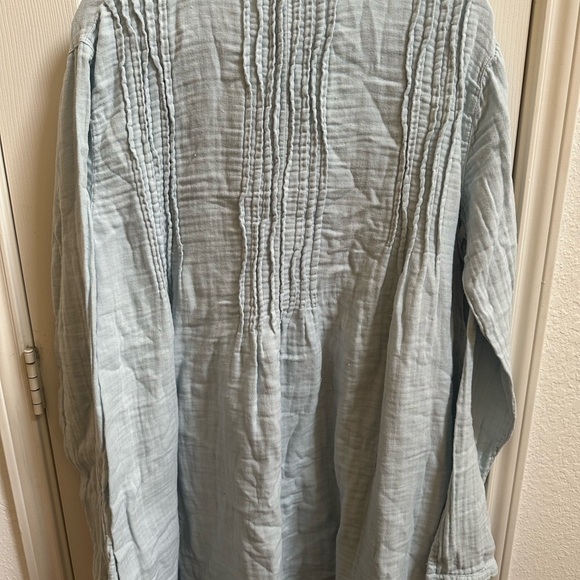 CP Shades Free People Glacier Blue Textured Tunic Size Large - Picture 2 of 5